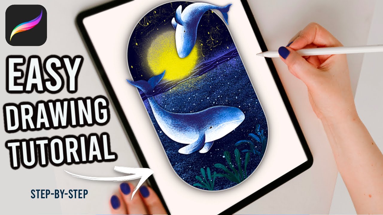 Dancing Whales - Procreate Drawing Tutorial + Easy Tips & Tricks
