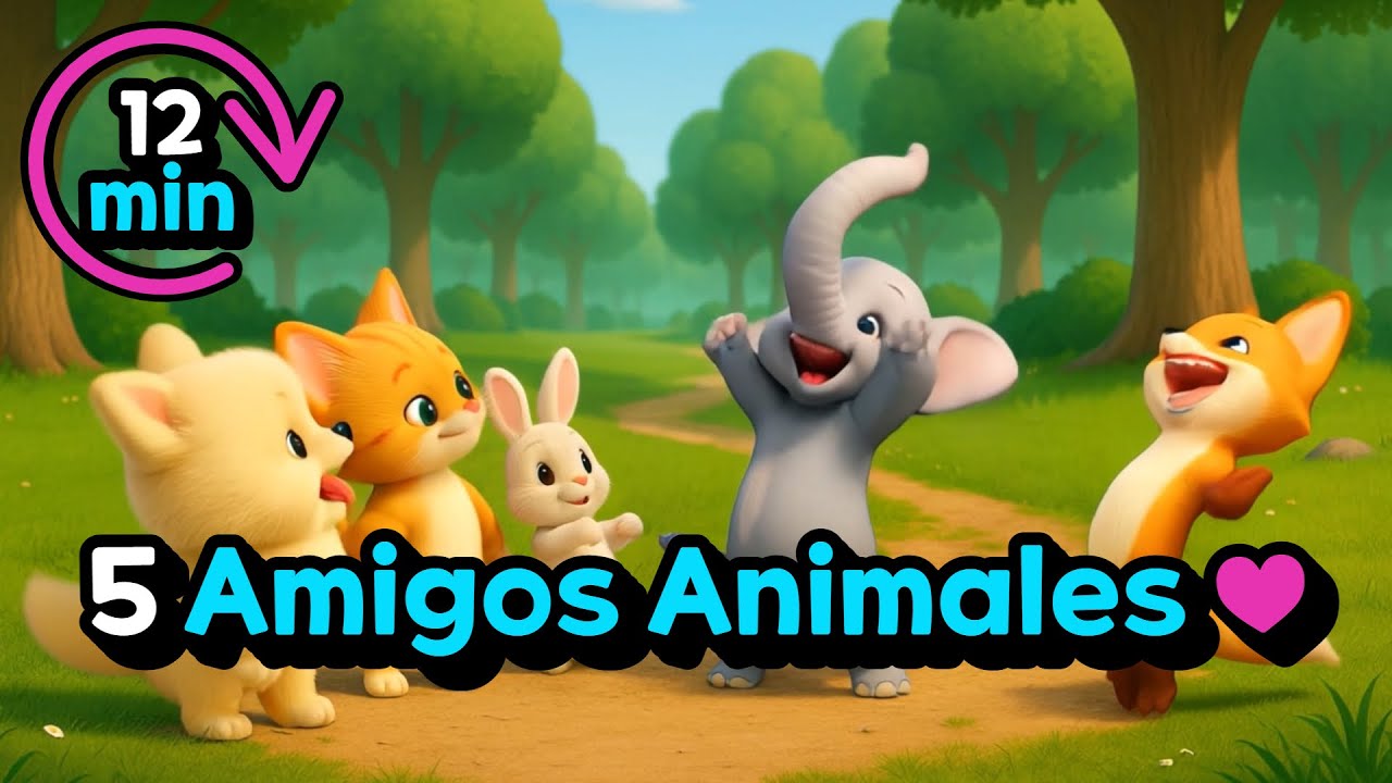 🎵 Canta con Animales ♥ Amigos Animales 🎵 (Perrito🐶 · Gatito🐱 · Conejito🐰 · Elefantito🐘 · Zorrito🦊)