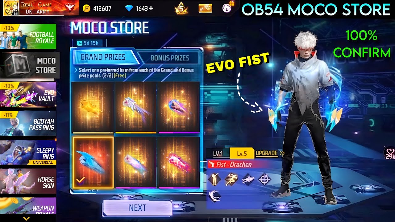 OB54 Moco Store Event Free Fire 🤯💥 | Evo Fist Skin Return | Bunny Bundle Return | Ff new event 