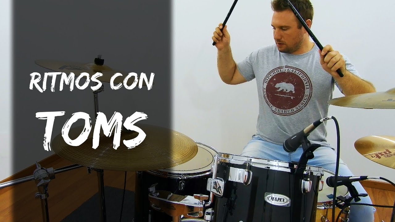 RITMOS de BATERIA con TOMS - Clases de batería