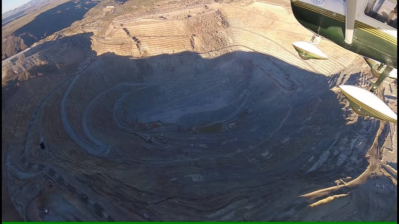 VR360 OVERFLIGHT OF BAGDAD, AZ OPEN PIT MINE - TURN OFF SOUND