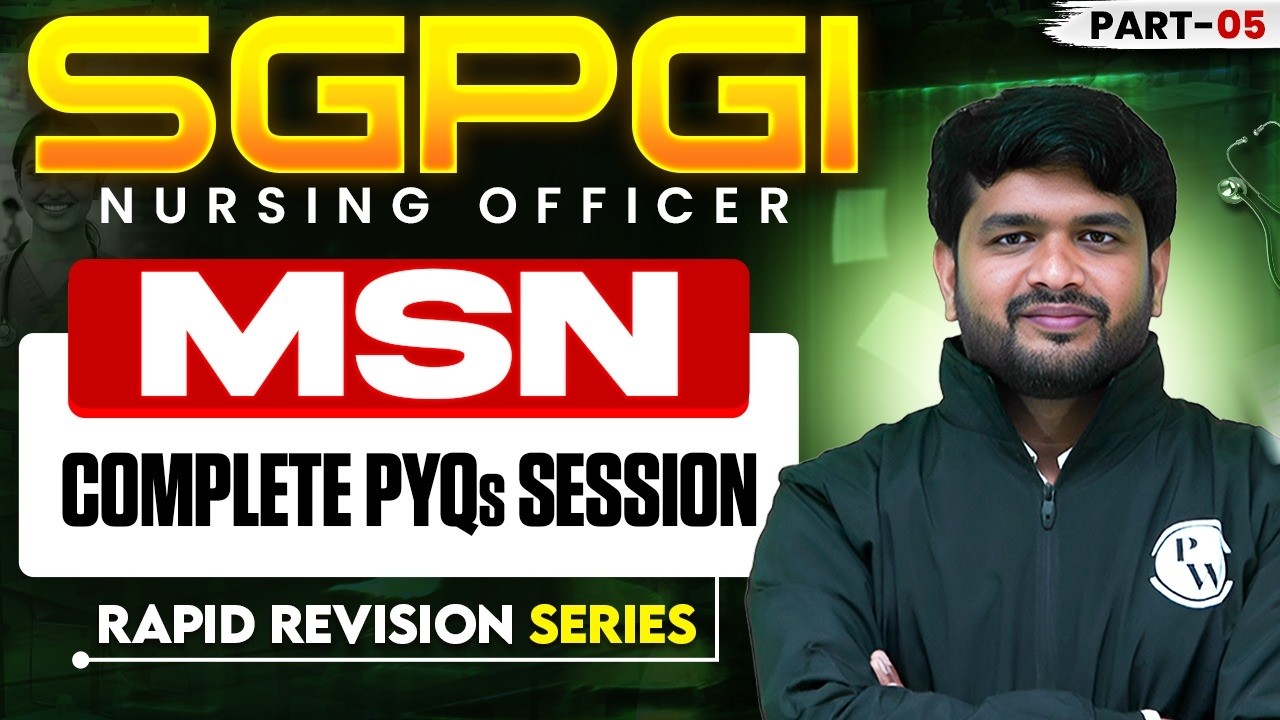 SGPGI Previous Year Question Paper MSN | SGPGI Lucknow Staff Nurse Vacancy | MSN Class