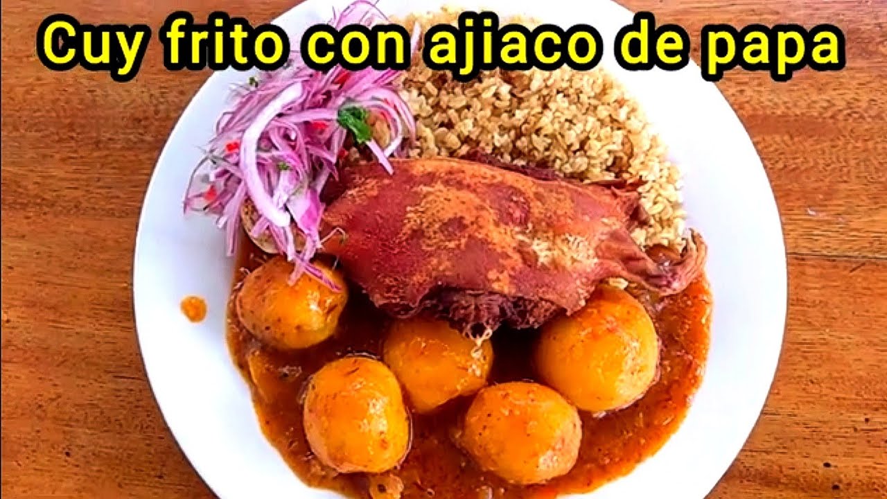 CUY FRITO CON AJIACO DE PAPA