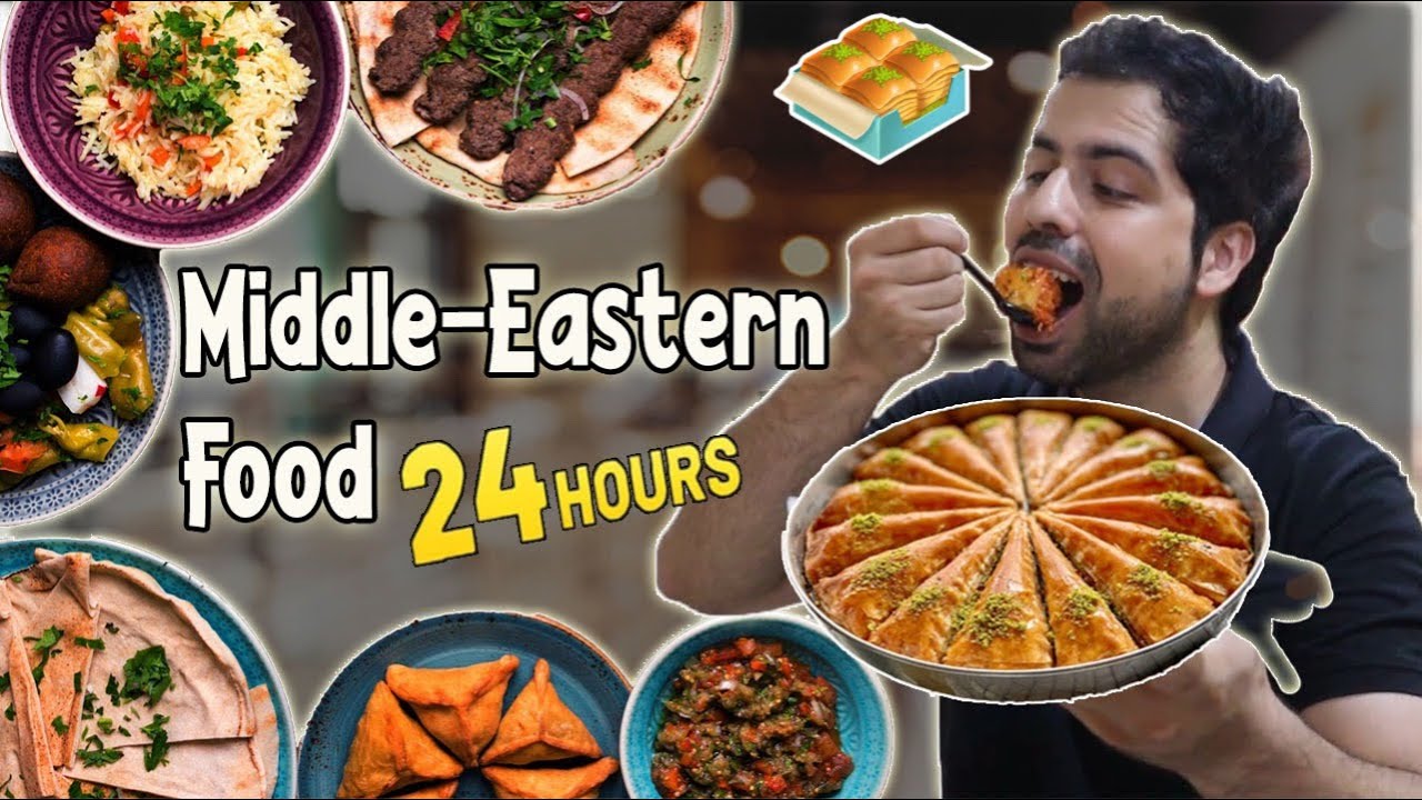 Eating Middle-Eastern Food for 24 Hours || Lebnon, arabic, turkish and many more cuisines 😍