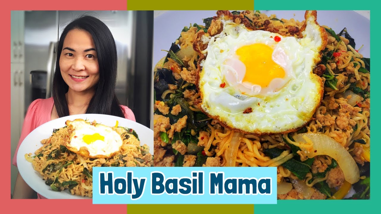 HOLY BASIL RECIPE | How I make instant noodles more delicious! | Stir-fry holy basil Mama