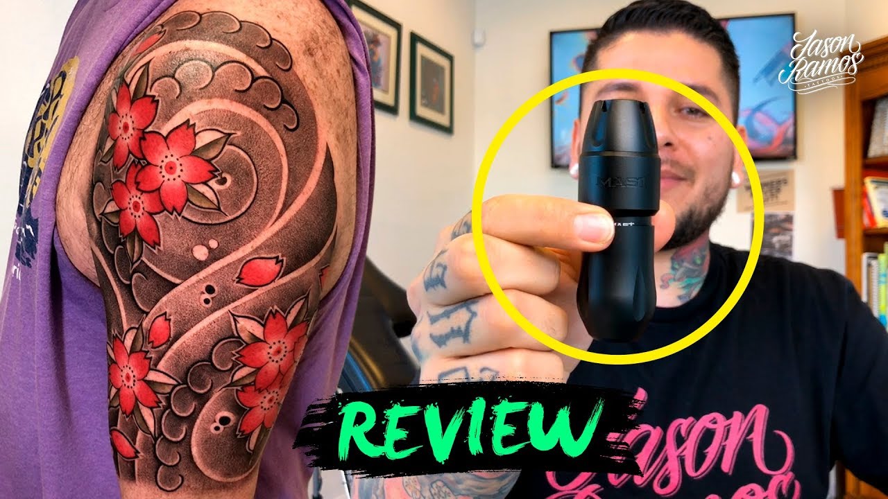 REVIEW Máquina Rotativa Mast Tour PRO Dragonhawk // 16 Horas TATUAJE Japonés // Flores de Cerezo