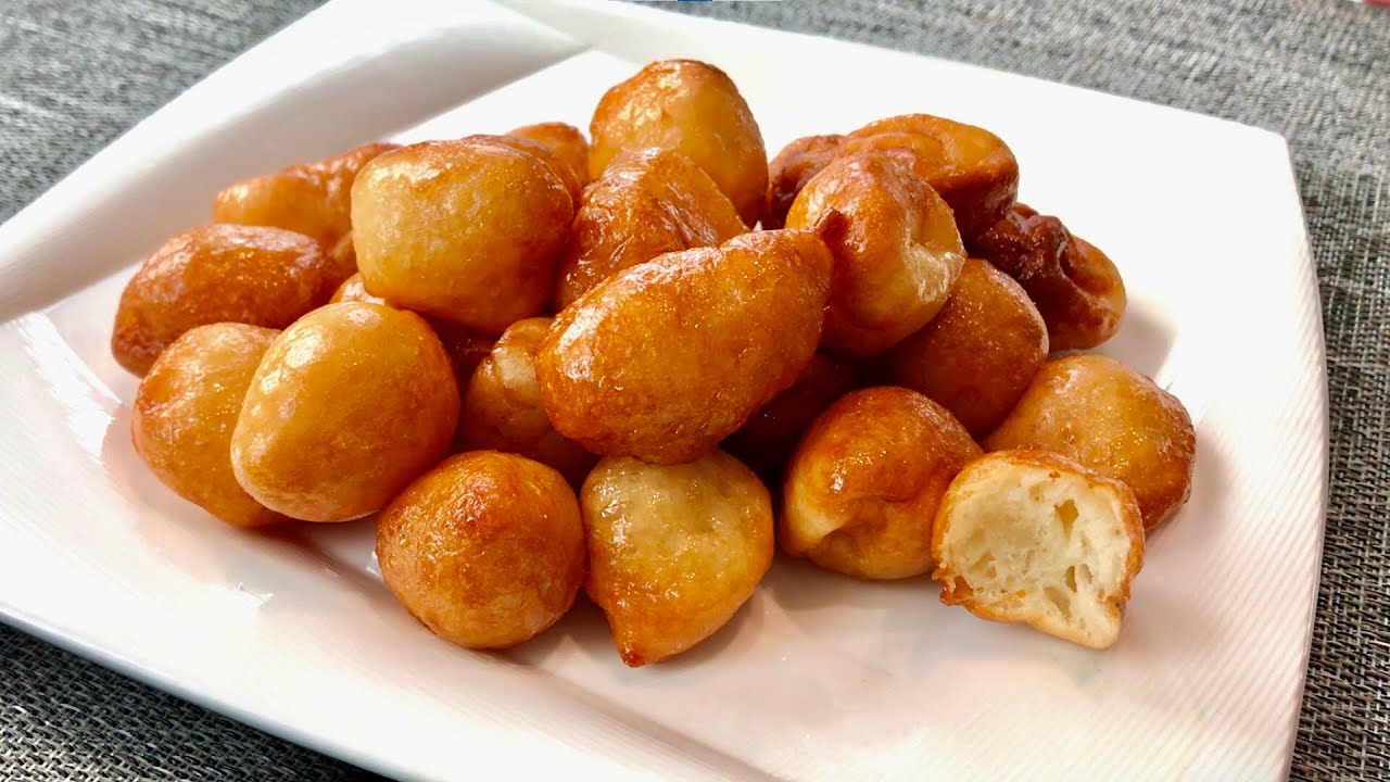 Jak zrobić pączusie z syropem lub z lukrem? - Egyptian zalabia with icing sugar dipping sauce