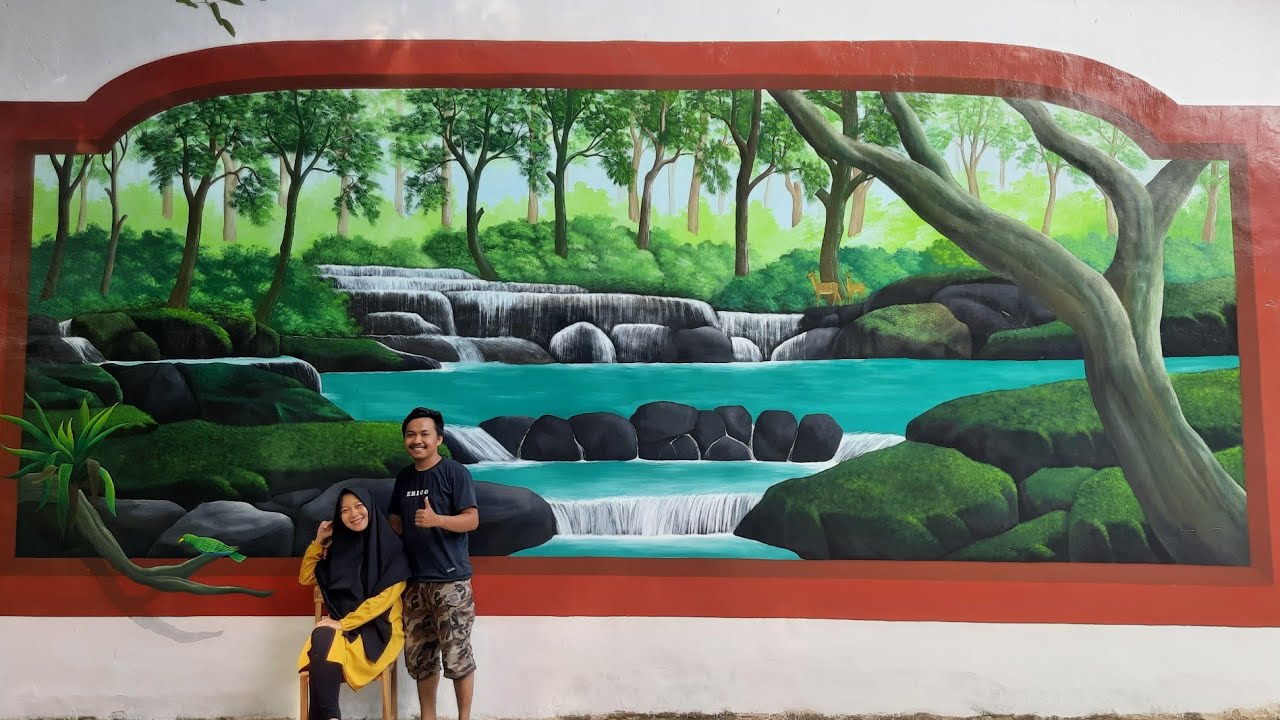 Lukis dinding Pemandangan || Mural pemandangan || Mural3d