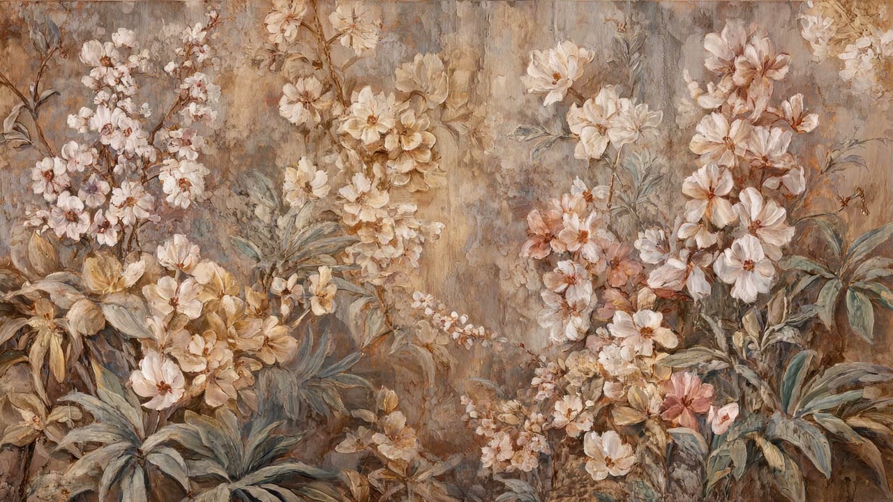 Vintage Botanical Floral Wallpaper TV Art 4K 🌸 Artistic Flower Background & Screensaver