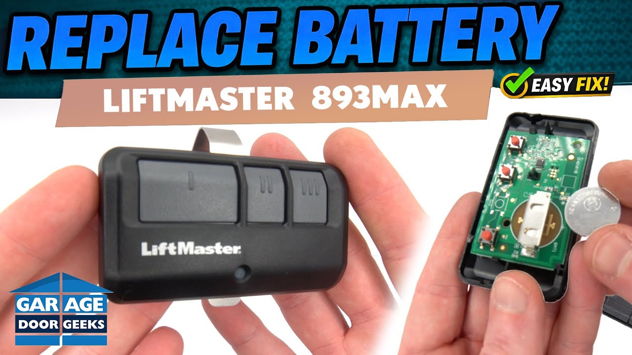 Пульт дистанционного управления LiftMaster 893MAX – Инструкция по замене батарейки (3-кнопочное у...