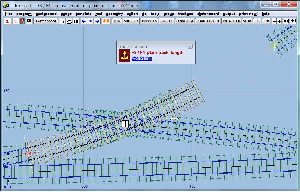 Irregular diamond-crossing in Templot2