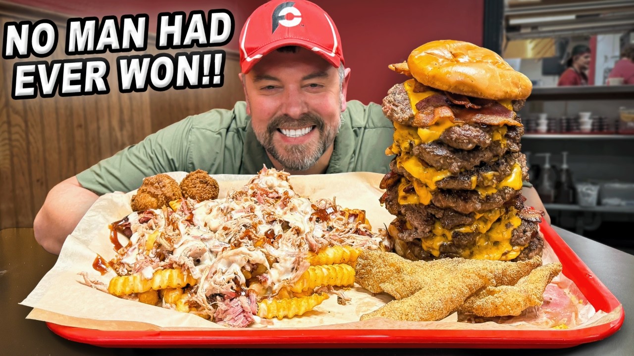 No Man Had Ever Won This Guy&rsquo;s 8-Patty Bacon Cheeseburger Challenge in Arkansas!!