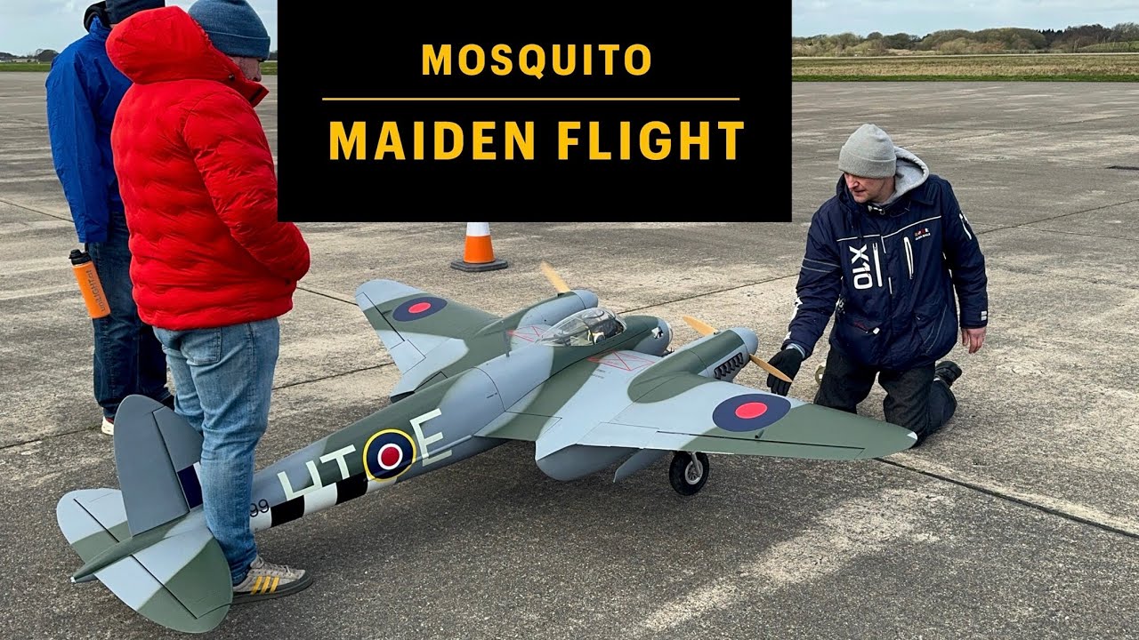 Первый полет большой радиоуправляемой модели Mosquito! Крис Джонсон - День испытаний/полетов LMA.