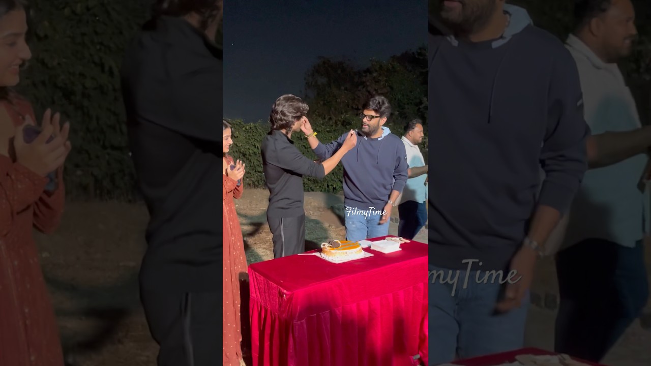 #roshanmeka #nagavamsi celebrating #championmovie success with cake cutting | FilmyTime