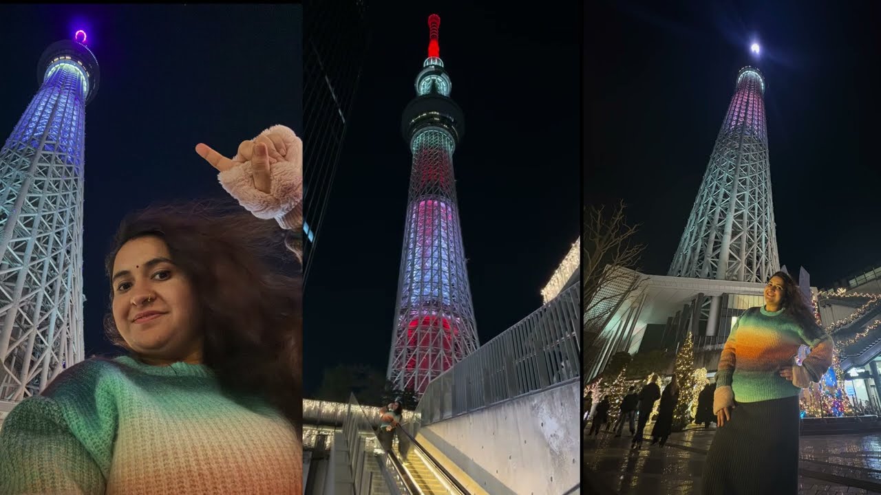 Sky tree|| winters  illuminations  || Tokyo || Japan 🇯🇵|| 🌇🌄🌈😃🤗🫣🫰