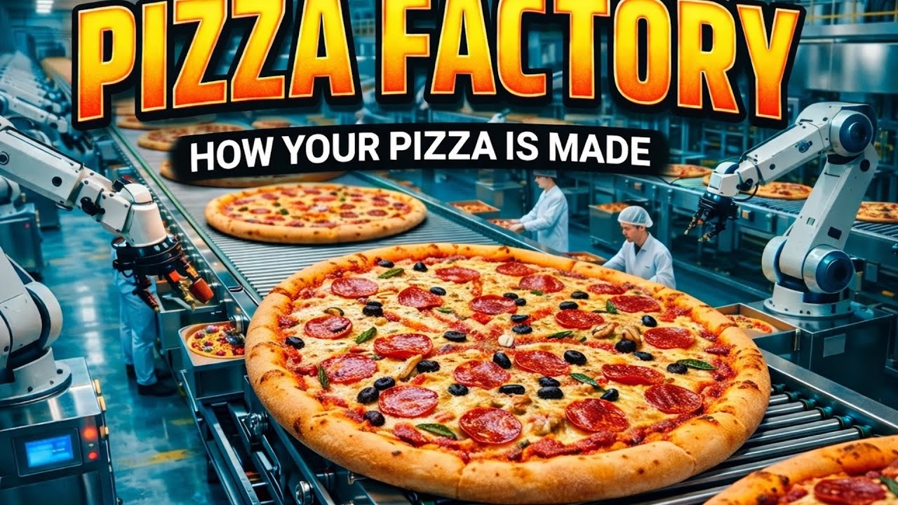 Inside a Modern Pizza Factory: Full Process From Dough to Boxed Pizza (ASMR)