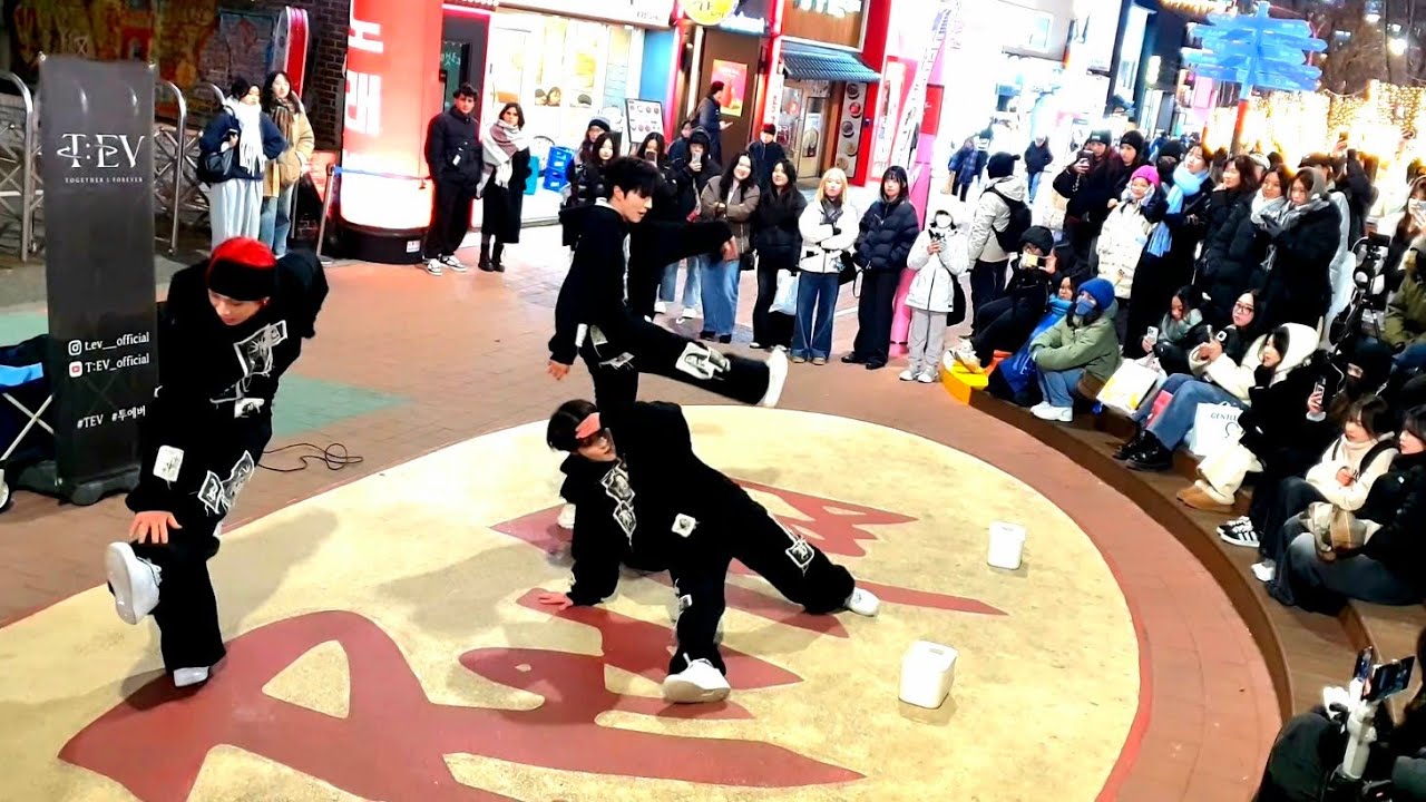[STREET ARTIST] T:EV. FREEZING NIGHT INTERACTIVE HONGDAE BUSKING. 250204.