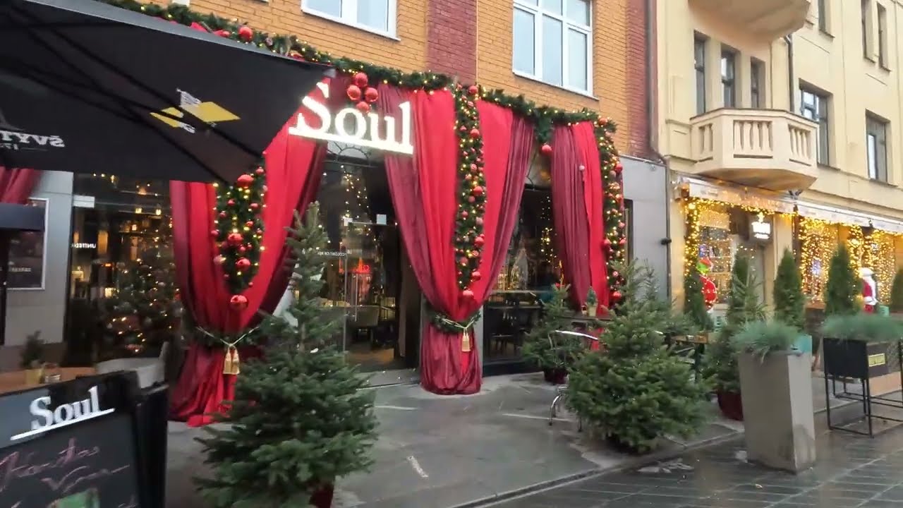 KAUNAS, CHRISTMAS MARKETS, LITHUANIA [1 Hour Walking Tour in 4K]