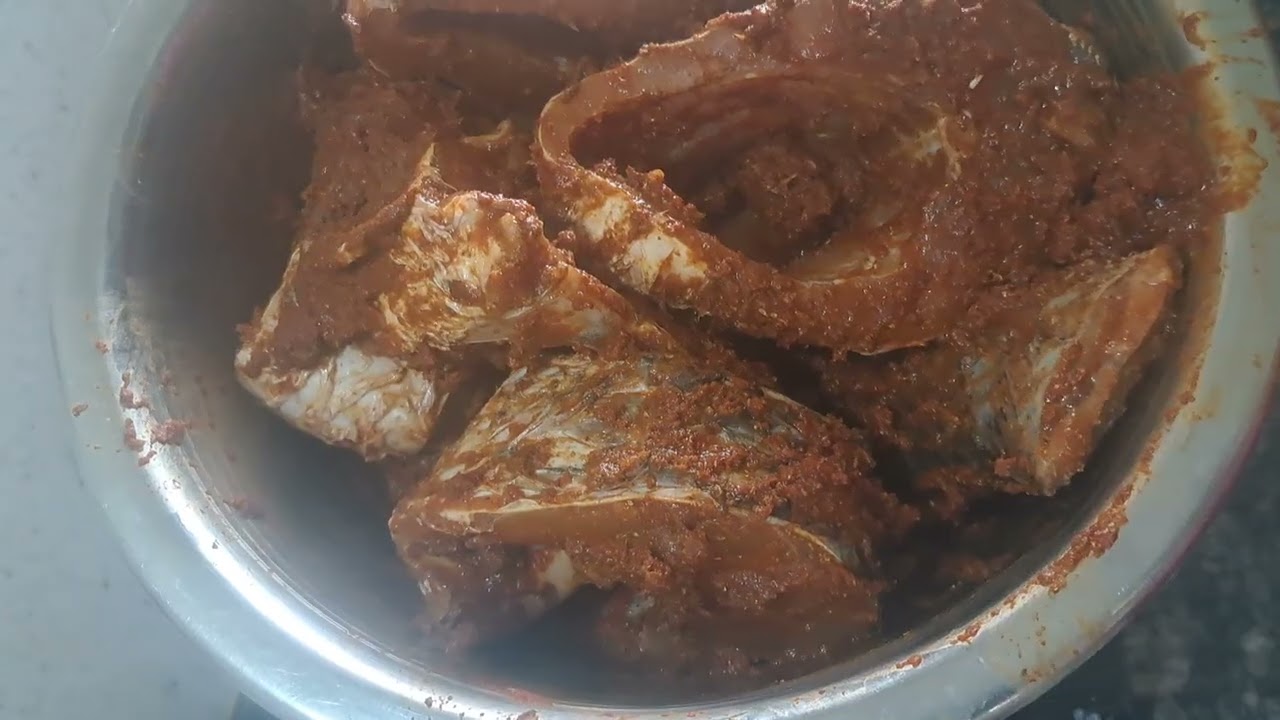 Making of fish curry