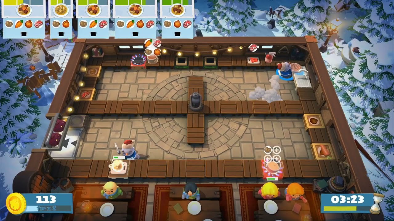 The Festive Seasoning DLC - All Levels 4-Stars (1 Player) | Overcooked! All You Can Eat