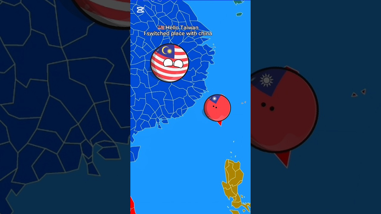 What if China 🇨🇳 and Malaysia 🇲🇾 switch places 😁 👀 #countryballs #short #malaysia #china