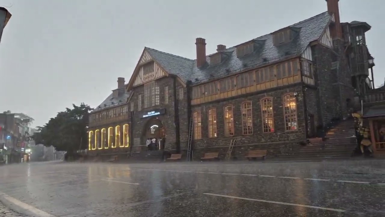 Heavy Rain 🌧️☔ at Shimla Ridge 🌧️🥳#himachalpradesh #travel #devbhoomi #nature #shimla