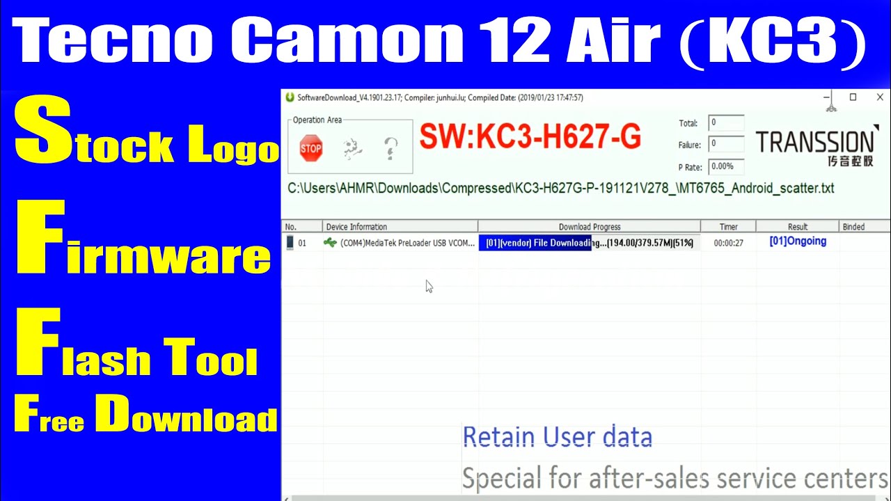 Tecno Camon 12 Air (KC3) не работает после прошивки. Исправление прошивки с помощью Flash Tool.