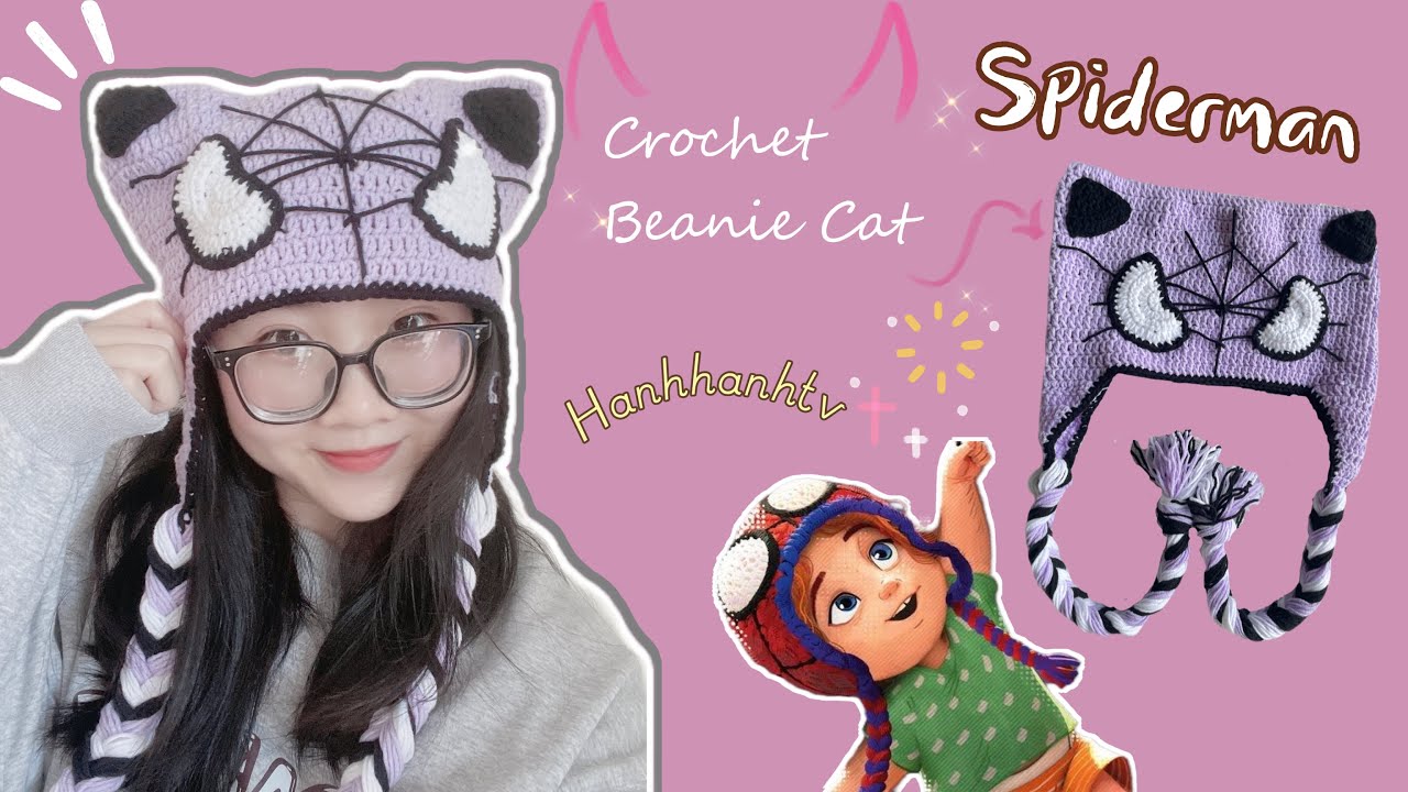 Crochet Spiderman CatBeanie ☁️|💕Móc mũ người nhện Mayday's Beanie tai mèo cực dễ -Cách Up Size