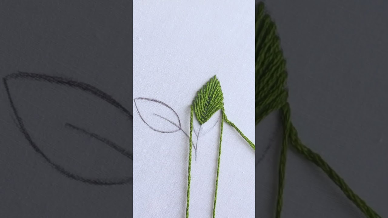 Basic embroidery easy leaf stitch || Fly Leaf Stitch Tutorial #shortvideo #trending #embroidery #art