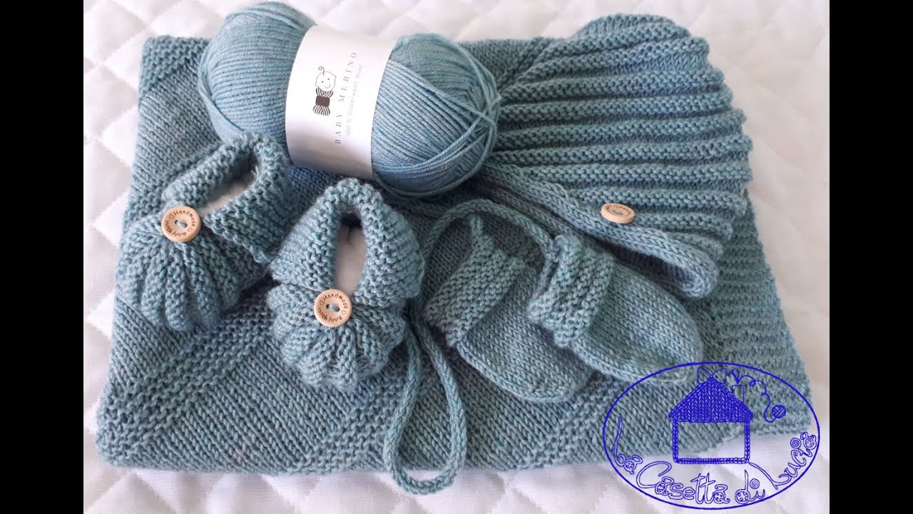 Kit 4 Pezzi Neonato Baby Merino ai Ferri