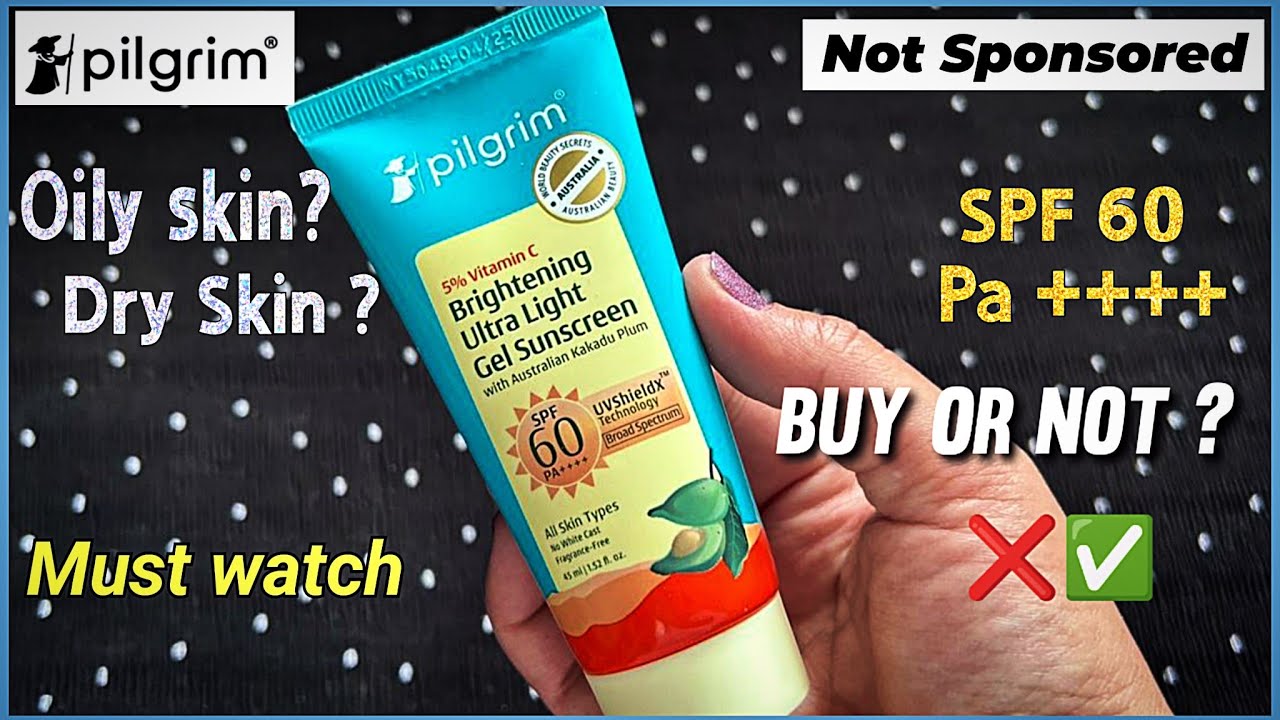 Pilgrim 5% Vitamin c Brightening Ultra Light gel sunscreen with Australian kakadu plum review 2025