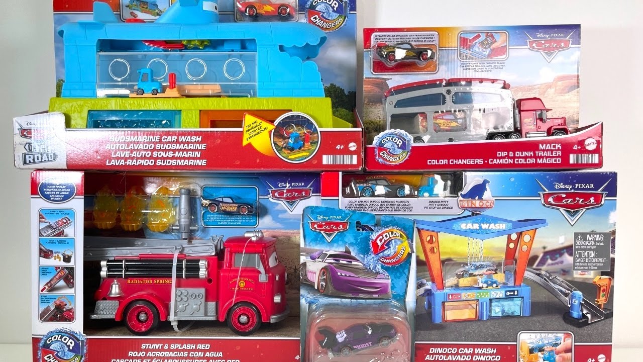 Disney Pixar Cars Unboxing Review | Color Changers Lightning McQueen | Submarine Car Wash Playset