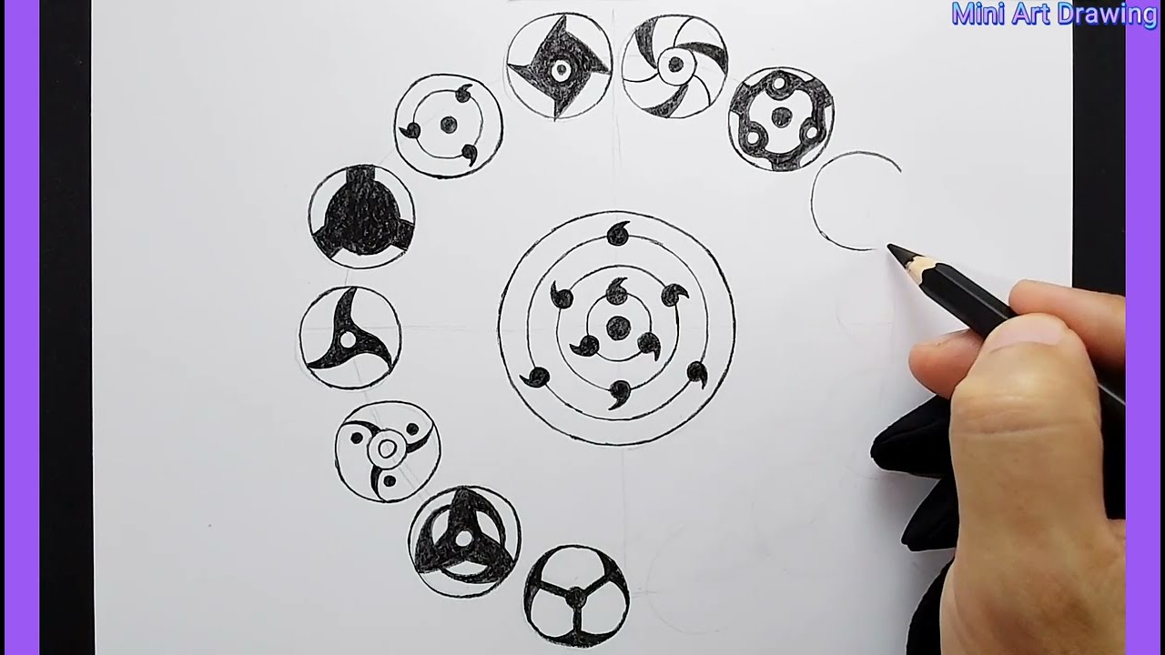 How To Draw All Sharingan Eyes Uchiha Style Step By Step || Easy Naruto Art Drawing