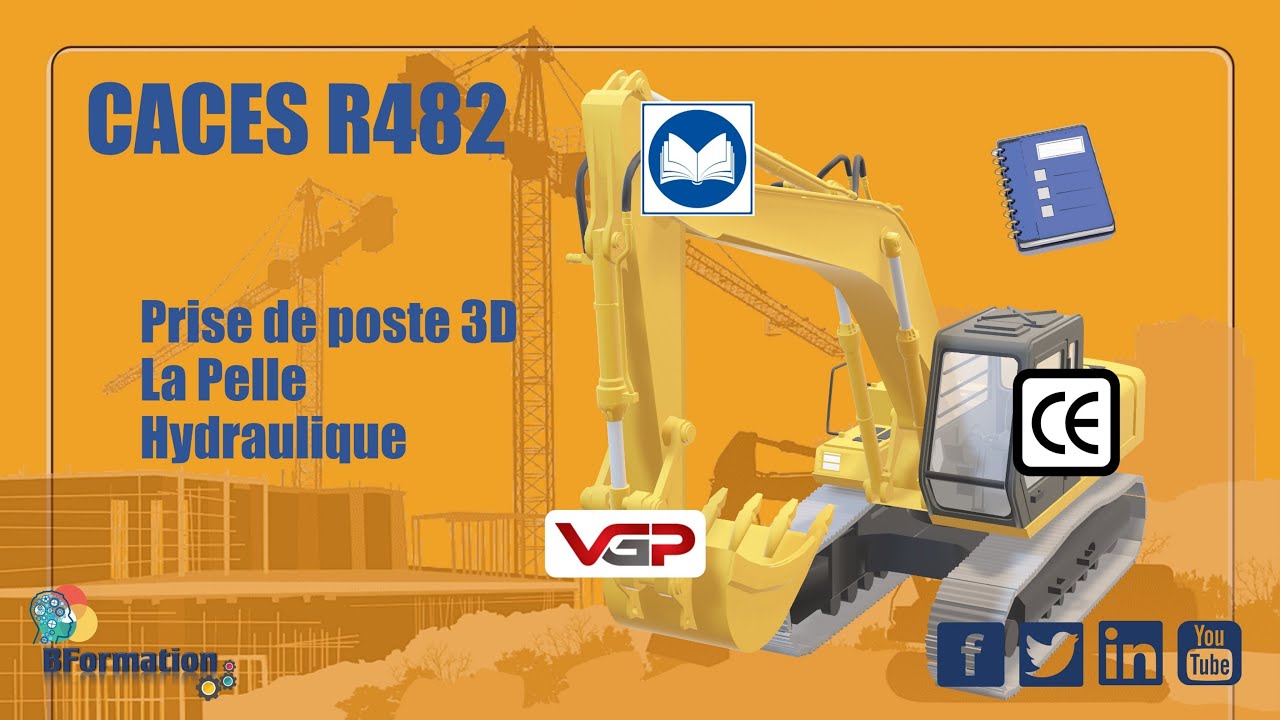 Prise de poste 3D CACES R482 CAT B1 Pelle Hydraulique
