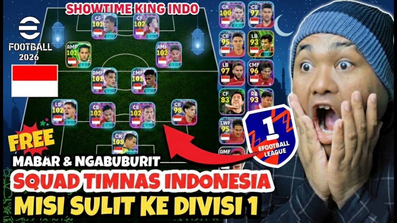 Misi Mustahil Bawa Full Squad Timnas Indonesia Divisi 1 | Live Streaming Mabar eFootball 2026 Mobile