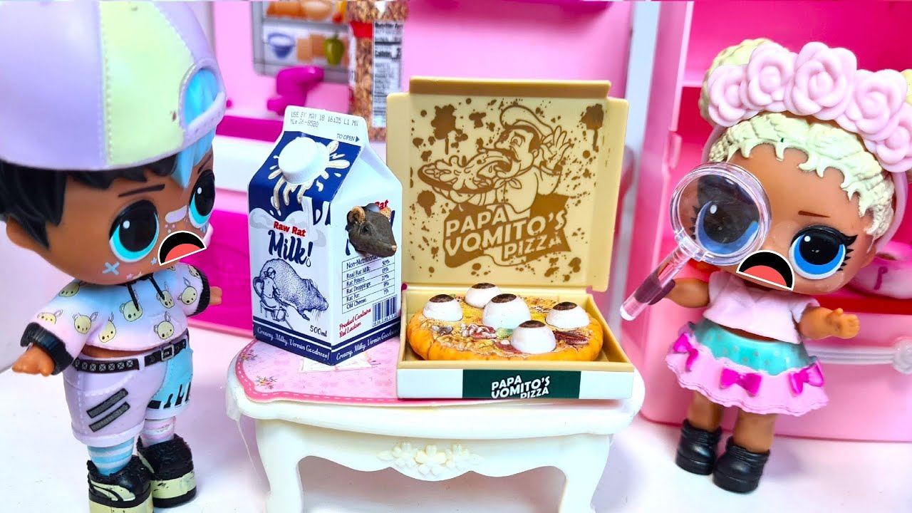 ПИЦЦА С ГЛАЗАМИ👀 МОЛОКО С МЫШАМИ🐭 Семейка ЛОЛ В ШОКЕ! Куклы мультики Даринелка