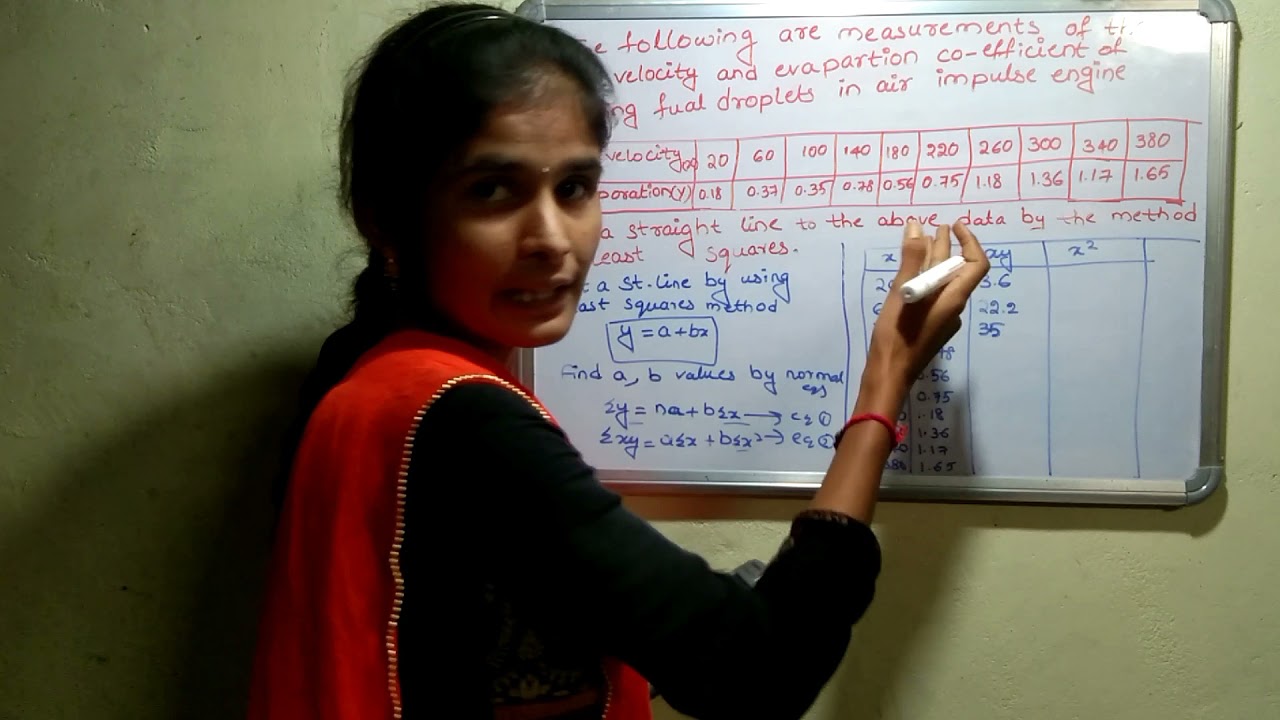 Fit a straight line by using method of least squares problem 2 【తెలుగు లో 】