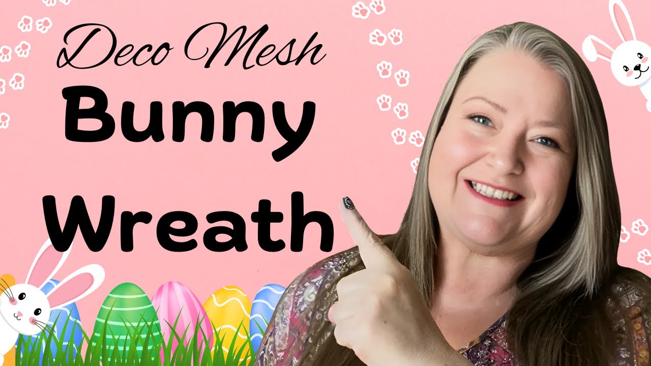 Deco Mesh Easter Bunny Wreath Tutorial ~ Large 25