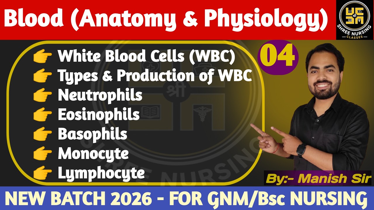 Part- 04 Blood | White Blood Cells (WBC) l Types & Functions | For GNM/Bsc Nursing First Semester l