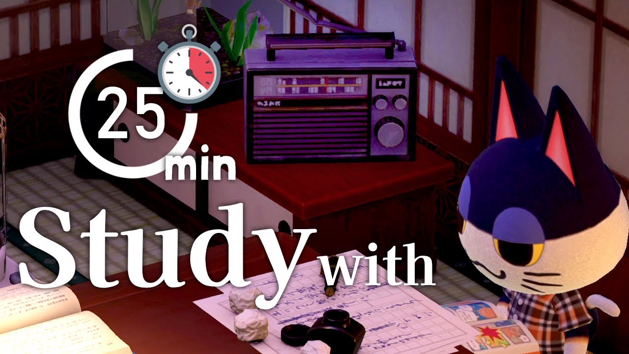 🌛12:30 AM Retro Lo-Fi Style Radio🎶Music in ACNH📻Study/Work Session📚25min📝Punchy(ΦωΦ)