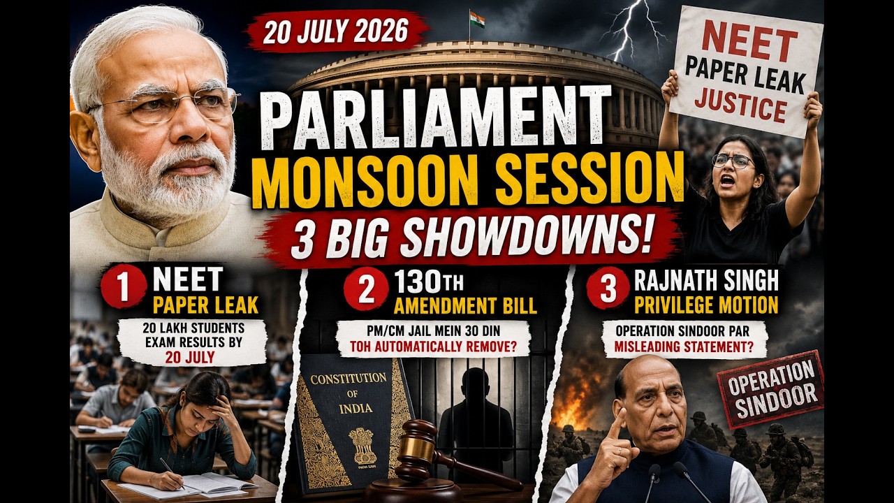 🚨 Modi Government&rsquo;s New Bill: Can a PM or CM Be Sacked Automatically? | Monsoon Session 2026