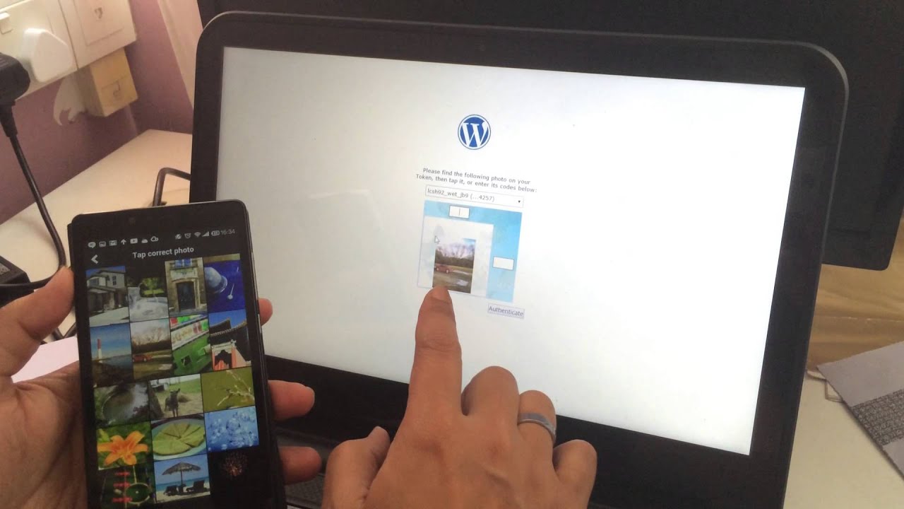 Wordpress authentication using Cryptophoto