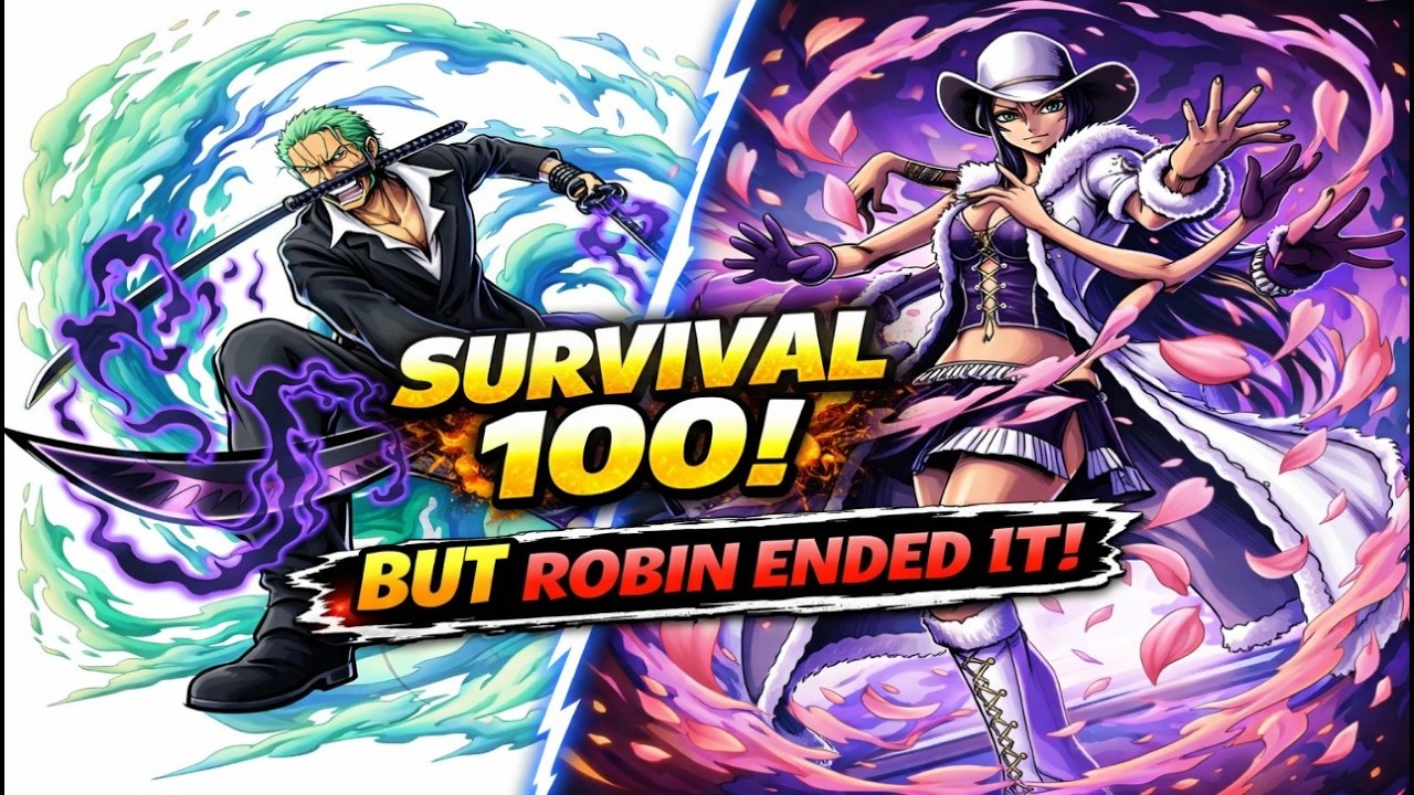 Zoro Survival 100 Full Run… But Robin Ended It 😳🔥 | One Piece Bounty Rush #onepiece #zoro #robin