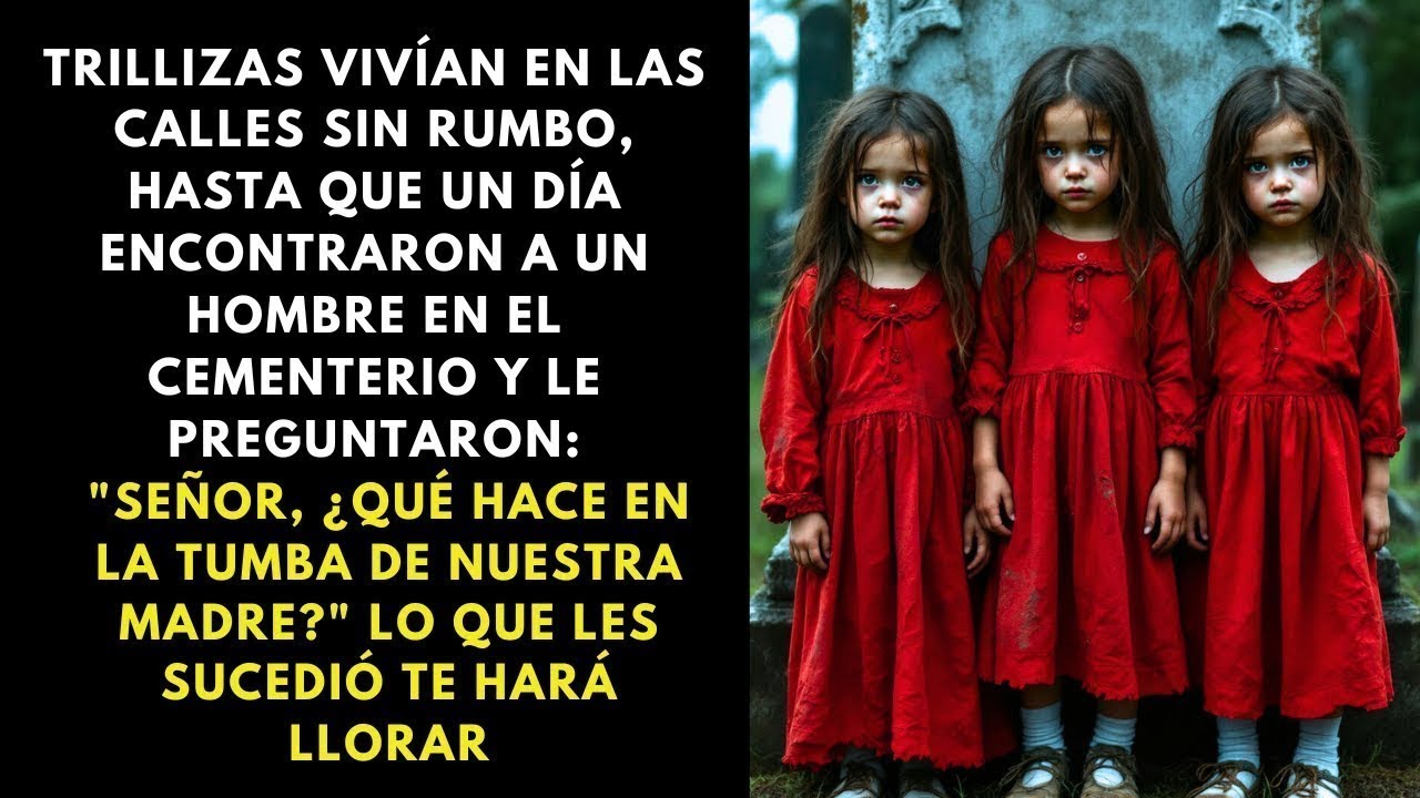 TRILLIZAS SIN RUMBO VEN A UN HOMBRE EN LA TUMBA DE SU MADRE… LO QUE PASA TE HARÁ LLORAR.