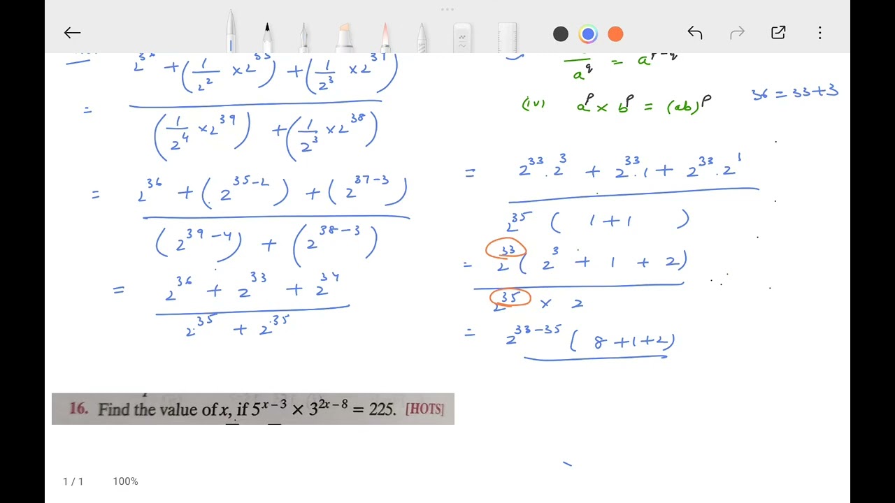 Class -9, Real Numbers, Topic - Simplify / Solve the expression using Laws of Exponents (HOTS)