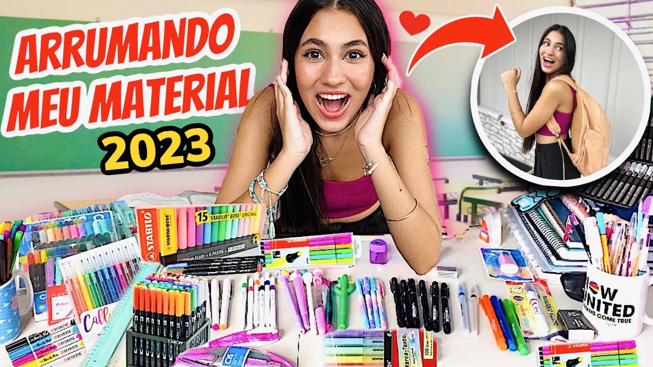 ORGANIZANDO MEU MATERIAL ESCOLAR 2023!!! VOU MUDAR DE ESCOLA nos Estados Unidos - Bela Bagunça