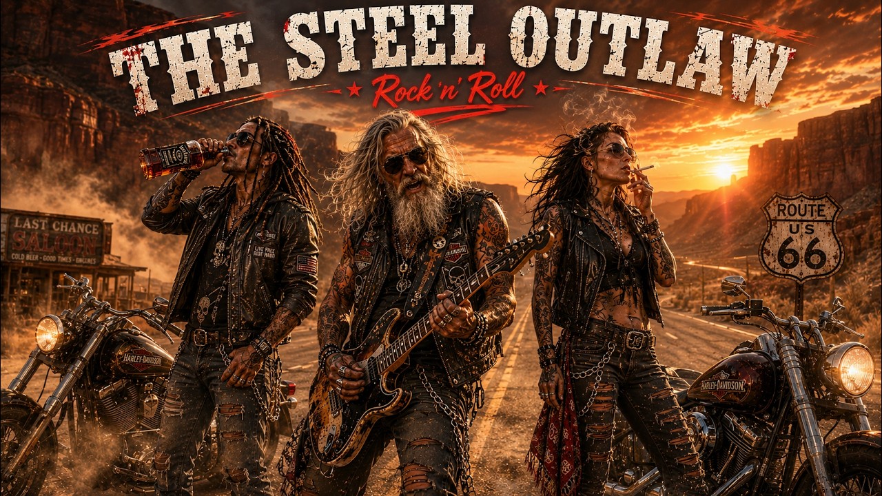 Steel, Whiskey & Dusty Souls | Route 66 Outlaws Never Back Down 🔥 #rocknride #outlawrock