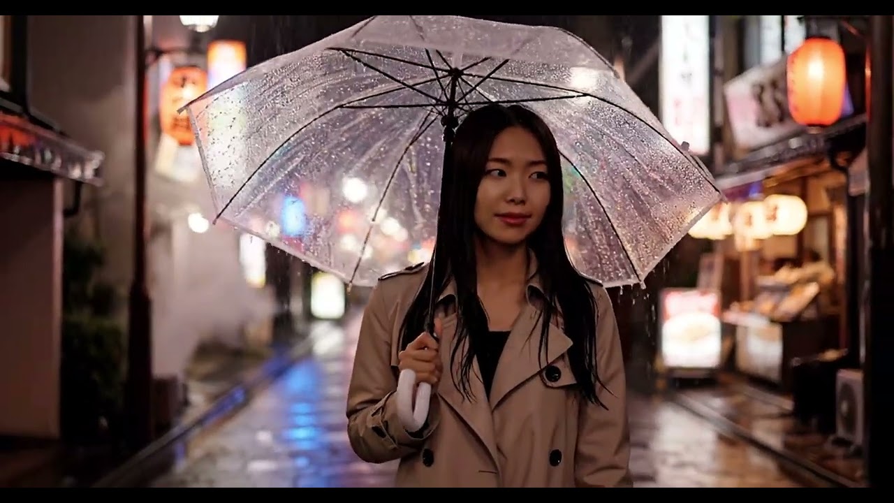 Rainy Night Walk in Japan 🌧️ | Relaxing Cinematic AI Video (4K Lofi Ambience)