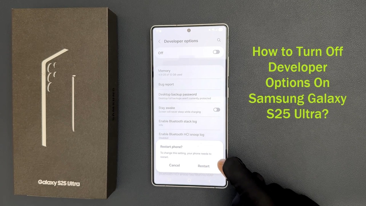 How to Turn Off Developer Options On Samsung Galaxy S25 Ultra?
