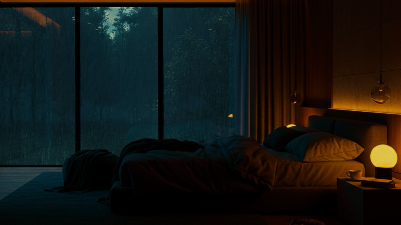 1 Hour Night Rain Sounds with Soft Piano – Calm Sleep Music for Deep Rest